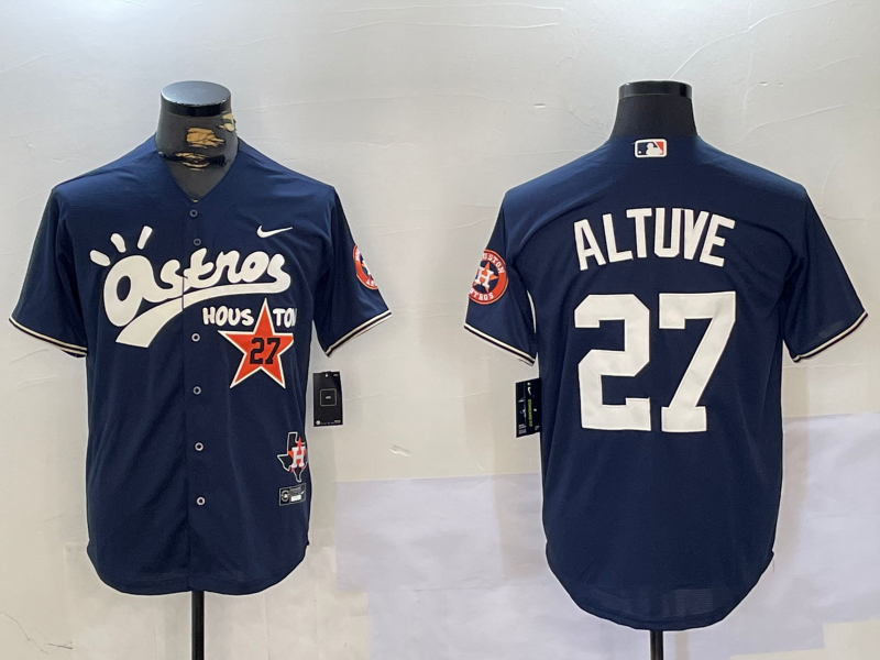 Men's Houston Astros Jose Altuve #27 Navy Jersey